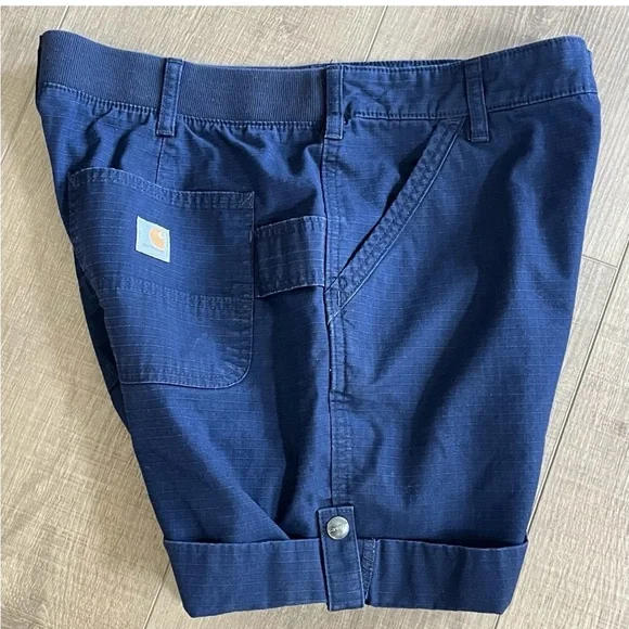 Carhartt BS213-W Force Original Fit Work Shorts Women 10 32x5 Navy Blue Rip Stop - Picture 9 of 9